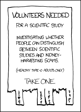 Kidney theft is an urban legend wherein an unwitting traveler has his or her kidney harvested for transplant without permission. A story about a traveler waking up in a bathtub full of ice with a hastily stitched up side and a note saying &ldquo;go to the hospital&rdquo; made the rounds via email in the late 90&rsquo;s.

Your curators have written about the author&rsquo;s fascination with the trappings of science before. Not content with just a veneer of science, the author is fusing his fascinations on science with his fantasies about harvesting organs from unwilling patients. His fantasies are clearly evolving, and it won&rsquo;t be long now until he must act them out.

Statistically speaking, most serial killers are white males in their twenties or thirties who target strangers near their homes or places of work. Childhood developmental characteristics of serial killers most frequently include day dreaming, compulsive masturbation, and isolation. The isolation of a serial killer often leads to feelings of inadequacy, often in relation to the opposite sex. In other words, the archetypal male protagonist of most xkcd comics.
